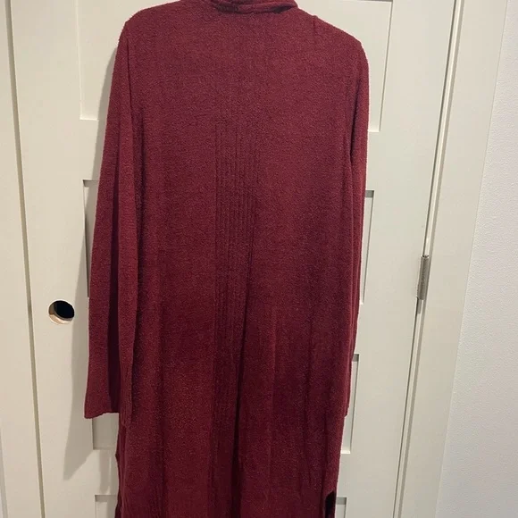 Barefoot Dreams Maroon Long Cardigan with pockets